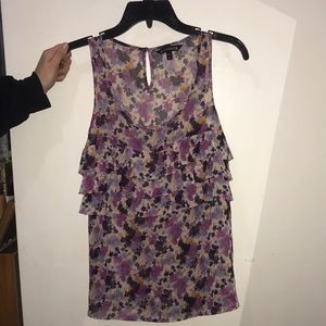 Multicolored floral sheer tank top